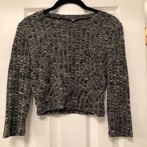 Grey patterned crop top